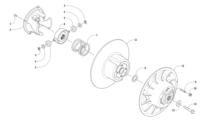 Parts Diagram for Arctic Cat 2017 M 6000 SE ES 153 SNOWMOBILE DRIVEN CLUTCH