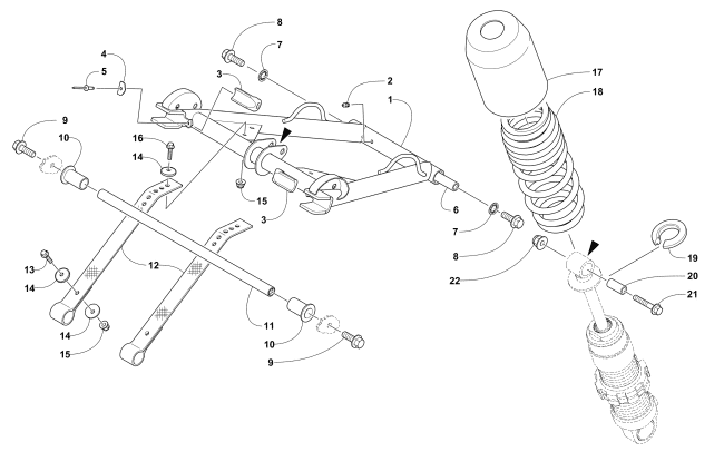 Parts Diagram for Arctic Cat 2017 ZR 9000 SNO PRO 137 SNOWMOBILE REAR SUSPENSION FRONT ARM ASSEMBLY