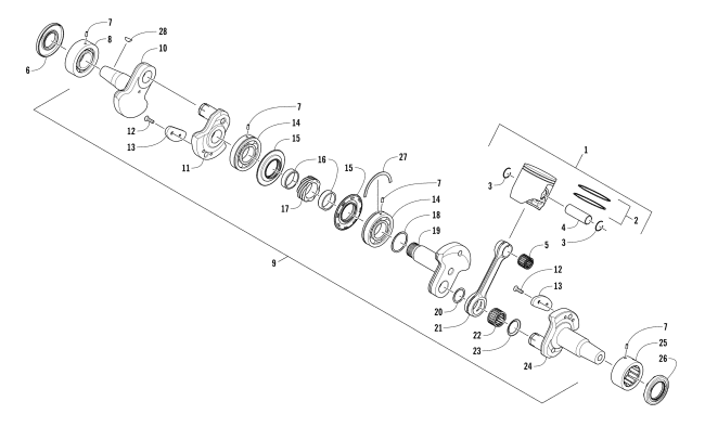 Parts Diagram for Arctic Cat 2017 ZR 6000 EL TIGRE ES 137 EARLY BUILD SNOWMOBILE PISTON AND CRANKSHAFT