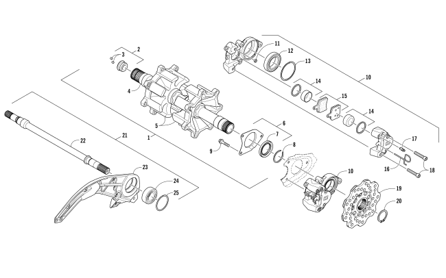 Parts Diagram for Arctic Cat 2018 XF 9000 HIGH COUNTRY LTD 153 (1.75) SNOWMOBILE DRIVE TRAIN SHAFTS AND BRAKE ASSEMBLIES