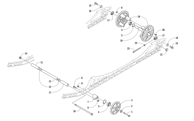 Parts Diagram for Arctic Cat 2018 M 8000 MOUNTAIN CAT 153 EARLY BUILD SNOWMOBILE IDLER WHEEL ASSEMBLY