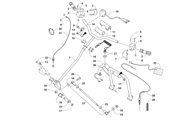 Parts Diagram for Arctic Cat 2017 ZR 120 SNOWMOBILE STEERING POST AND TIE ROD ASSEMBLY