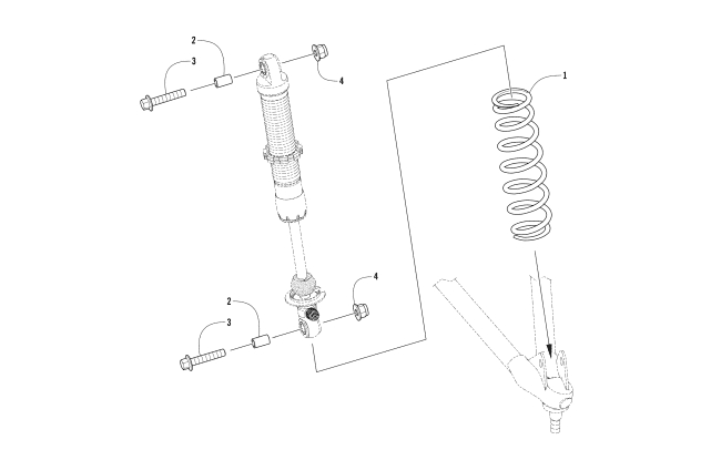 Parts Diagram for Arctic Cat 2017 ZR 8000 SNO PRO ES 129 SNOWMOBILE FRONT SHOCK ABSORBER ASSEMBLY