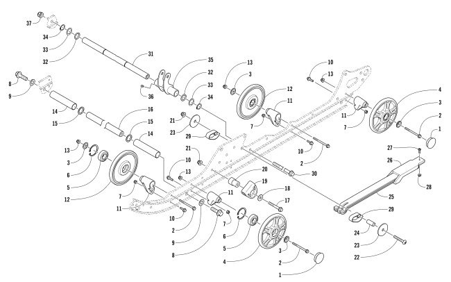 Parts Diagram for Arctic Cat 2017 BEARCAT 7000 XT SNOWMOBILE IDLER WHEEL ASSEMBLY
