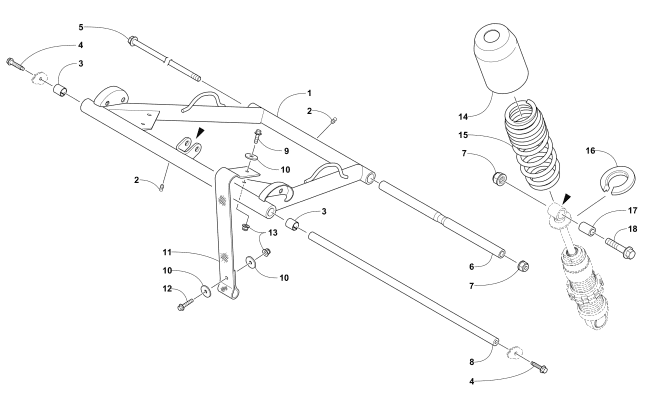 Parts Diagram for Arctic Cat 2017 BEARCAT 7000 XT EARLY BUILD SNOWMOBILE REAR SUSPENSION FRONT ARM ASSEMBLY
