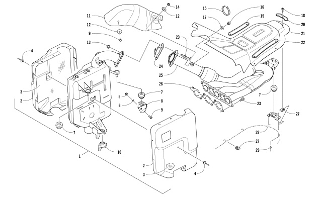 Parts Diagram for Arctic Cat 2017 PANTERA 7000 XT LTD SNOWMOBILE EXHAUST ASSEMBLY
