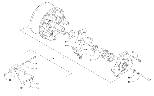 Parts Diagram for Arctic Cat 2017 XF 7000 CROSSTREK SNOWMOBILE DRIVE CLUTCH