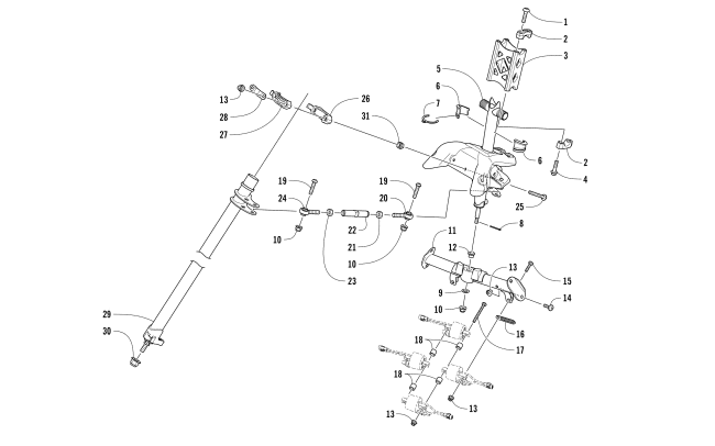 Parts Diagram for Arctic Cat 2017 M 8000 MOUNTAIN CAT ES 162 SNOWMOBILE STEERING POST ASSEMBLY