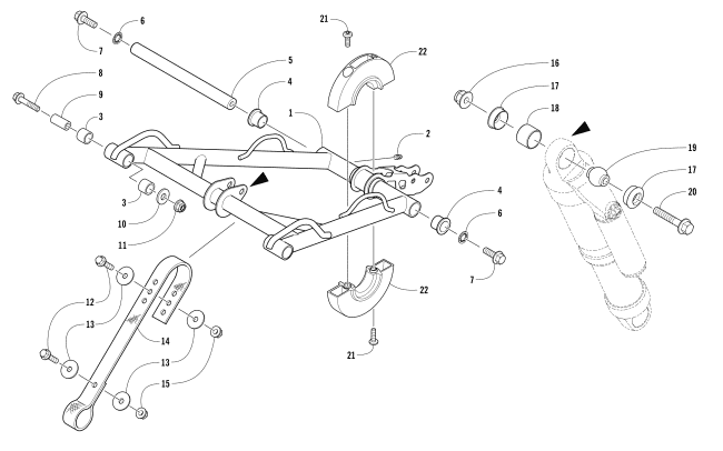 Parts Diagram for Arctic Cat 2017 M 8000 MOUNTAIN CAT 162 EARLY BUILD SNOWMOBILE REAR SUSPENSION FRONT ARM ASSEMBLY
