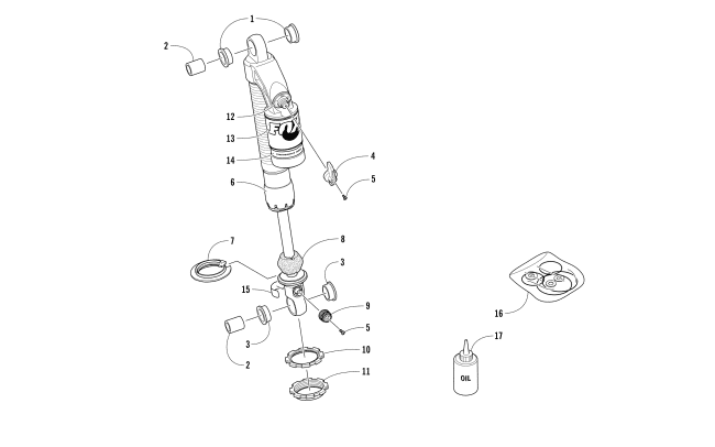 Parts Diagram for Arctic Cat 2017 ZR 6000 RR ES 137 EARLY BUILD SNOWMOBILE FRONT SUSPENSION SHOCK ABSORBER