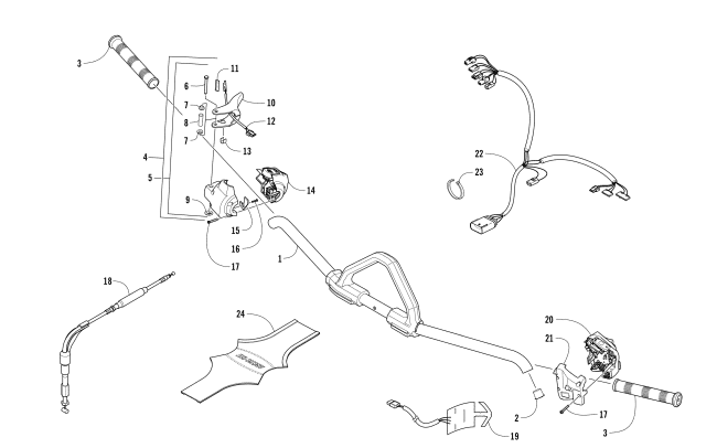 Parts Diagram for Arctic Cat 2017 PANTERA 7000 XT LTD SNOWMOBILE HANDLEBAR AND CONTROLS