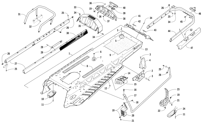 Parts Diagram for Arctic Cat 2017 PANTERA 7000 XT LTD SNOWMOBILE TUNNEL AND REAR RACK ASSEMBLY