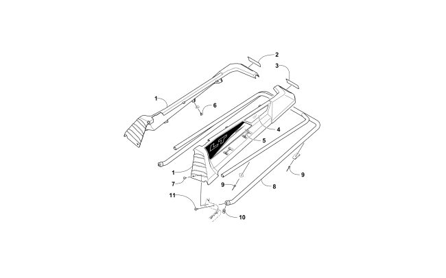 Parts Diagram for Arctic Cat 2017 BEARCAT 3000 LT EARLY BUILD SNOWMOBILE REAR BUMPER ASSEMBLY