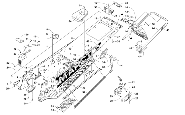 Parts Diagram for Arctic Cat 2017 ZR 6000 RR ES 137 SNOWMOBILE TUNNEL, REAR BUMPER, AND SNOWFLAP ASSEMBLY