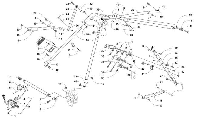 Parts Diagram for Arctic Cat 2017 ZR 6000 LXR ES 129 SNOWMOBILE STEERING SUPPORT ASSEMBLY