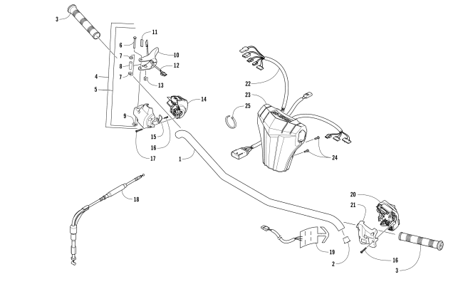 Parts Diagram for Arctic Cat 2018 PANTERA 7000 LTD SNOWMOBILE HANDLEBAR AND CONTROLS