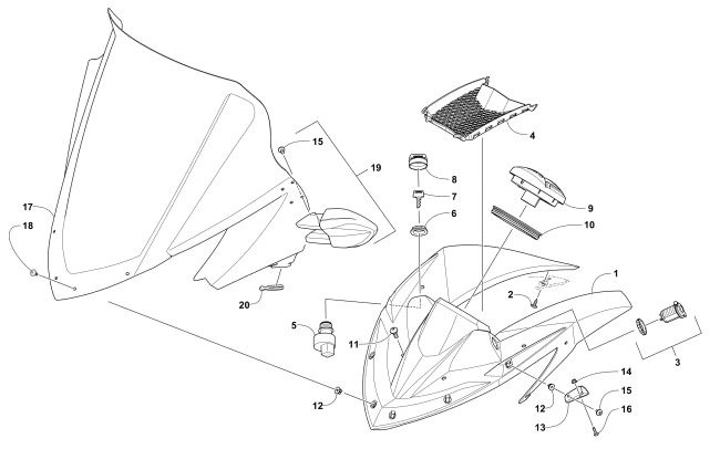 Parts Diagram for Arctic Cat 2017 PANTERA 7000 LTD SNOWMOBILE WINDSHIELD AND INSTRUMENTS ASSEMBLIES