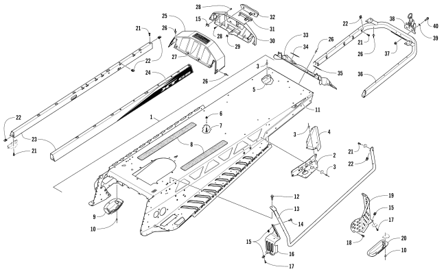 Parts Diagram for Arctic Cat 2017 BEARCAT 7000 XT GROOMER SPECIAL SNOWMOBILE TUNNEL AND REAR RACK ASSEMBLY
