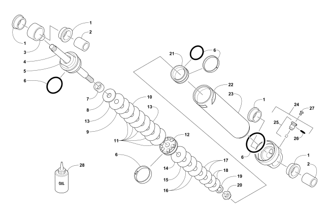 Parts Diagram for Arctic Cat 2015 ZR 8000 SNO PRO SNOWMOBILE REAR SUSPENSION REAR ARM SHOCK ABSORBER