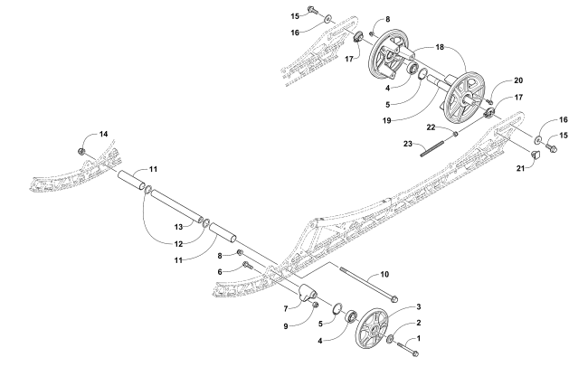 Parts Diagram for Arctic Cat 2017 XF 9000 HIGH COUNTRY LTD 153 2.2 SNOWMOBILE IDLER WHEEL ASSEMBLY