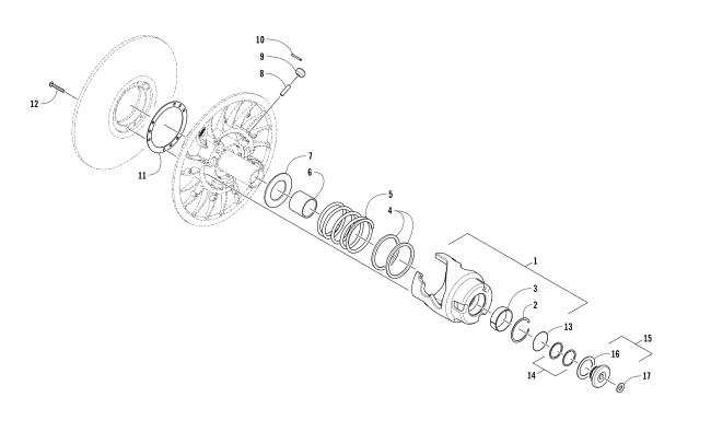 Parts Diagram for Arctic Cat 2017 LYNX 2000 SNOWMOBILE DRIVEN CLUTCH