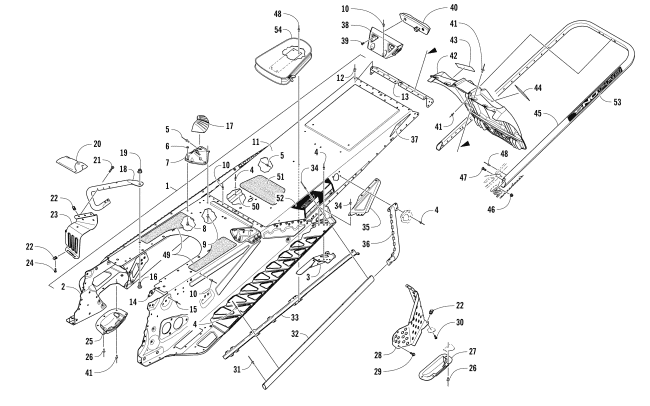 Parts Diagram for Arctic Cat 2017 ZR 7000 SNO PRO 137 SNOWMOBILE TUNNEL, REAR BUMPER, AND SNOWFLAP ASSEMBLY