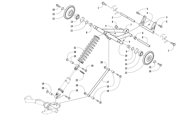 Parts Diagram for Arctic Cat 2017 M 6000 SE ES 141 SNOWMOBILE REAR SUSPENSION REAR ARM ASSEMBLY