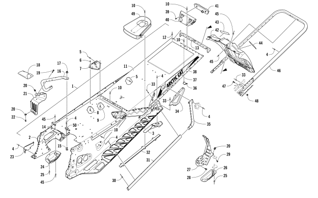 Parts Diagram for Arctic Cat 2017 M 6000 SE ES 141 SNOWMOBILE TUNNEL, REAR BUMPER, AND SNOWFLAP ASSEMBLY