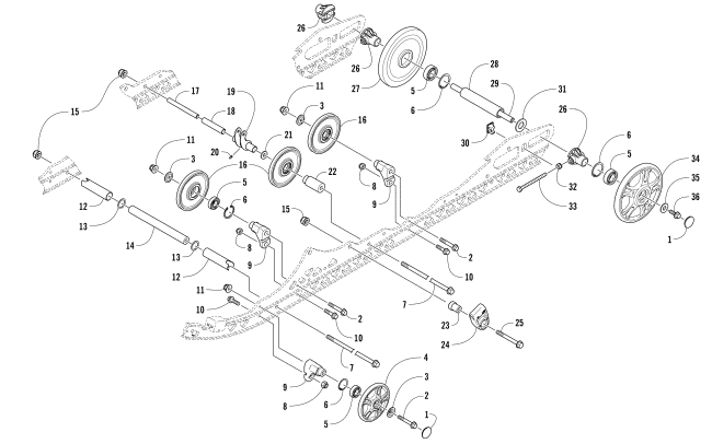 Parts Diagram for Arctic Cat 2017 XF 7000 CROSSTOUR SNOWMOBILE IDLER WHEEL ASSEMBLY