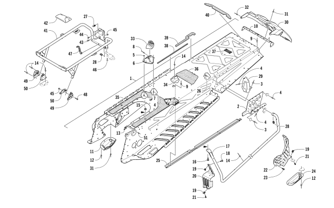 Parts Diagram for Arctic Cat 2017 XF 7000 CROSSTOUR SNOWMOBILE TUNNEL AND REAR RACK ASSEMBLY