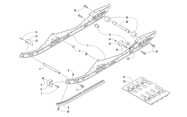 Parts Diagram for Arctic Cat 2017 ZR 4000 LXR 129 SNOWMOBILE SLIDE RAIL AND TRACK ASSEMBLY