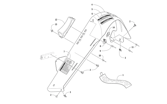 Parts Diagram for Arctic Cat 2017 ZR 4000 LXR 129 SNOWMOBILE BELT GUARD ASSEMBLY