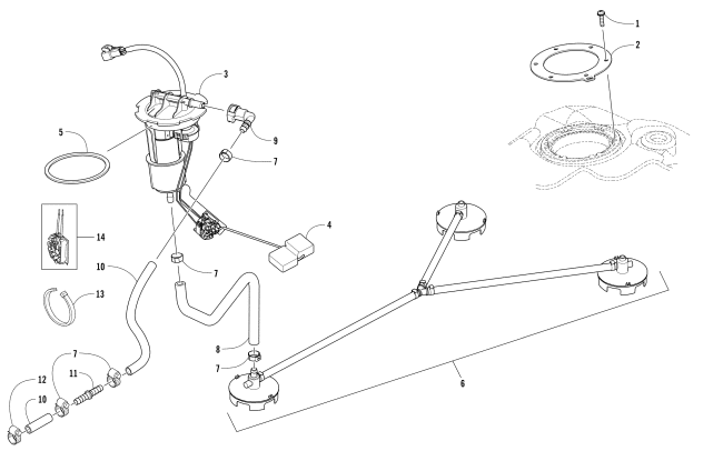 Parts Diagram for Arctic Cat 2017 ZR 4000 SNO PRO 129 SNOWMOBILE FUEL PUMP ASSEMBLY