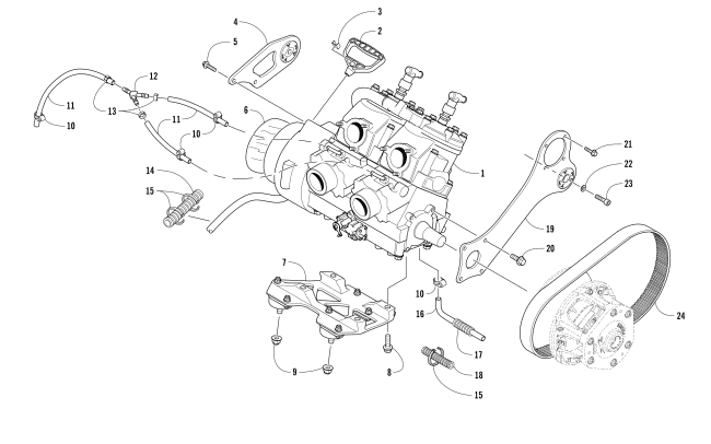 Parts Diagram for Arctic Cat 2017 ZR 4000 SNO PRO 129 SNOWMOBILE ENGINE AND RELATED PARTS