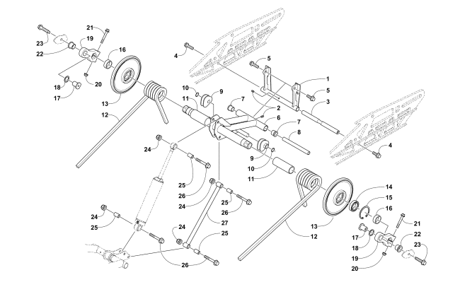 Parts Diagram for Arctic Cat 2017 ZR 8000 SNO PRO ES 129 SNOWMOBILE REAR SUSPENSION REAR ARM ASSEMBLY