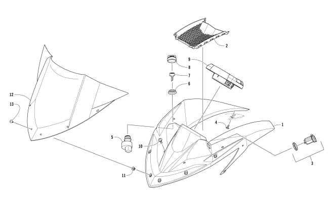 Parts Diagram for Arctic Cat 2018 ZR 7000 137 SNOWMOBILE WINDSHIELD AND INSTRUMENTS ASSEMBLIES