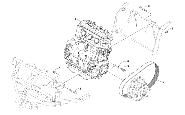 Parts Diagram for Arctic Cat 2017 BEARCAT 7000 XT SNOWMOBILE ENGINE AND RELATED PARTS