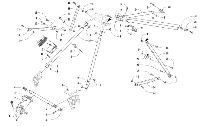Parts Diagram for Arctic Cat 2017 M 8000 MOUNTAIN CAT ES 153 SNOWMOBILE STEERING SUPPORT ASSEMBLY