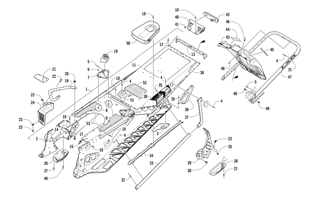 Parts Diagram for Arctic Cat 2017 ZR 3000 LXR 129 SNOWMOBILE TUNNEL AND REAR RACK ASSEMBLY