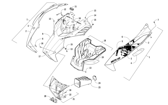Parts Diagram for Arctic Cat 2017 ZR 8000 LTD ES 129 SNOWMOBILE HOOD AND AIR INTAKE ASSEMBLY
