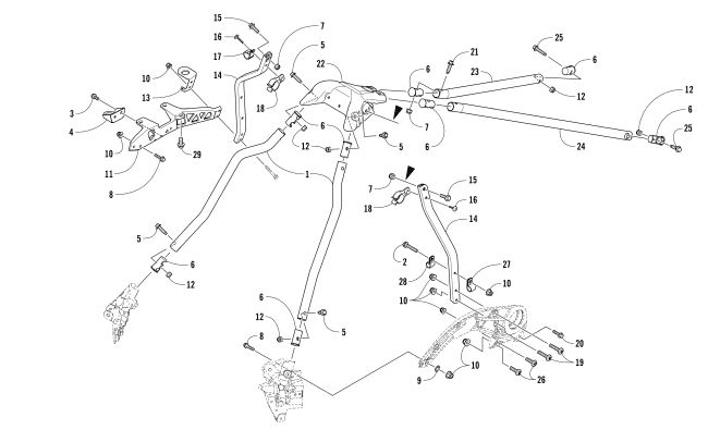 Parts Diagram for Arctic Cat 2018 XF 9000 CROSS COUNTRY LTD 137 SNOWMOBILE STEERING SUPPORT ASSEMBLY