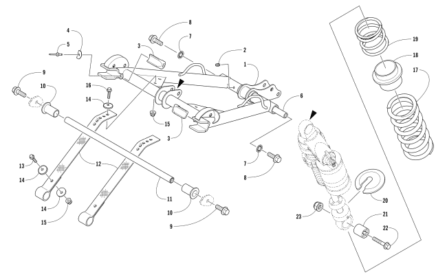 Parts Diagram for Arctic Cat 2017 ZR 6000 RS LTD ES 129 SNOWMOBILE REAR SUSPENSION FRONT ARM ASSEMBLY