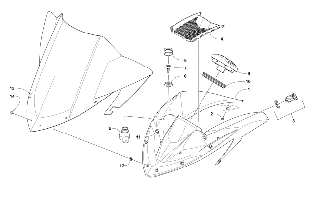 Parts Diagram for Arctic Cat 2017 ZR 3000 LXR 129 SNOWMOBILE WINDSHIELD AND INSTRUMENTS ASSEMBLIES