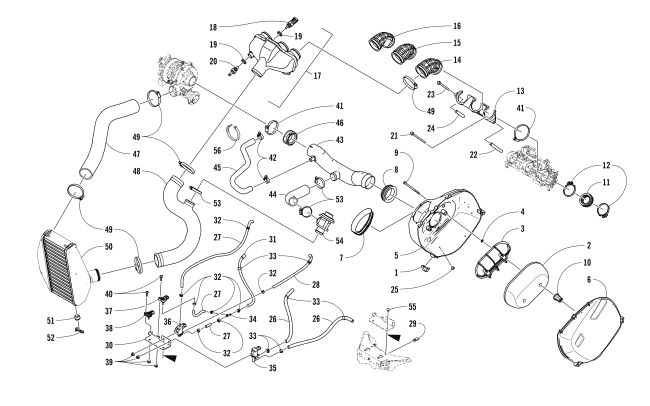 Parts Diagram for Arctic Cat 2017 XF 9000 HIGH COUNTRY LTD 141 SNOWMOBILE AIR INTAKE ASSEMBLY