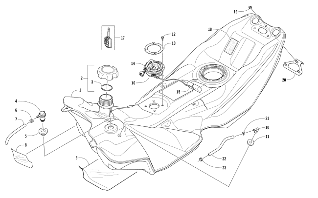 Parts Diagram for Arctic Cat 2018 M 9000 KING CAT 162 EARLY BUILD SNOWMOBILE GAS TANK ASSEMBLY