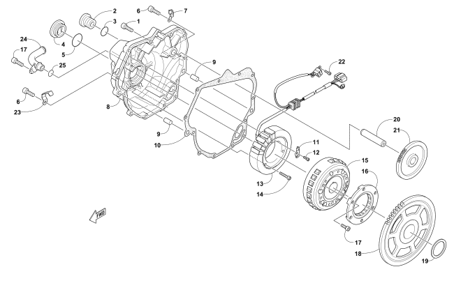 Parts Diagram for Arctic Cat 2017 XF 9000 CROSSTREK 137 SNOWMOBILE MAGNETO AND COVER ASSEMBLY