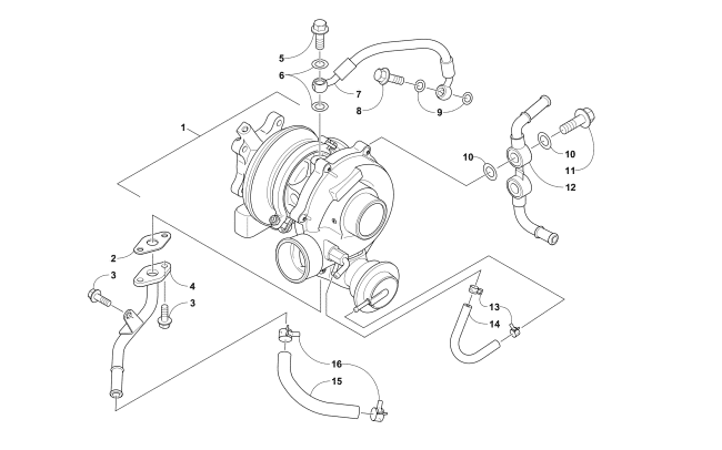 Parts Diagram for Arctic Cat 2018 ZR 9000 SNO PRO 129 SNOWMOBILE TURBOCHARGER ASSEMBLY