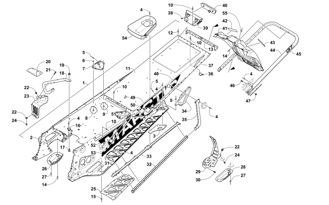 Parts Diagram for Arctic Cat 2017 ZR 8000 RR ES 137 SNOWMOBILE TUNNEL, REAR BUMPER, AND SNOWFLAP ASSEMBLY