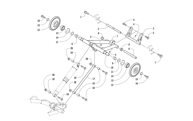 Parts Diagram for Arctic Cat 2017 M 6000 SNO PRO 153 SNOWMOBILE REAR SUSPENSION REAR ARM ASSEMBLY