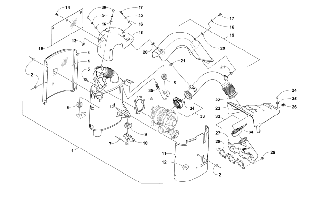 Parts Diagram for Arctic Cat 2017 XF 9000 HIGH COUNTRY LTD 141 SNOWMOBILE EXHAUST ASSEMBLY